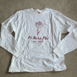 Pi Beta Phi White Rose Long Sleeve